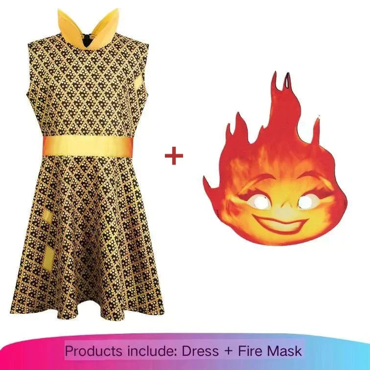 Ateş ve Su Cosplay Çift Kostümü (Cosplay Elementary Film Cosplay Together for Men and Women)