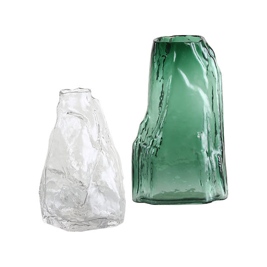 Transparan Modern Doğal Vazo (Transparent Irregular Mountain Vase Glass)