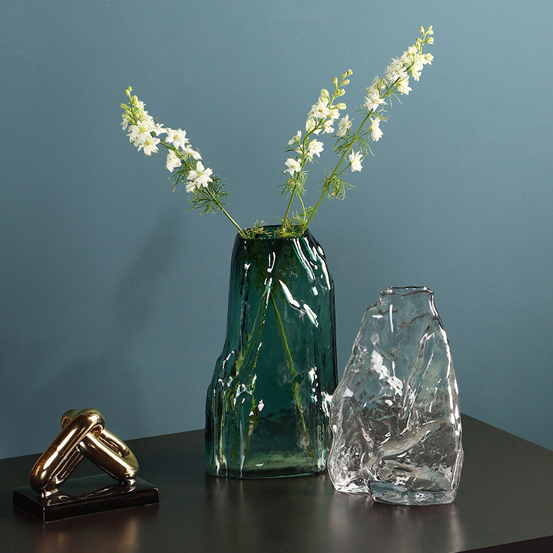 Transparan Modern Doğal Vazo (Transparent Irregular Mountain Vase Glass)