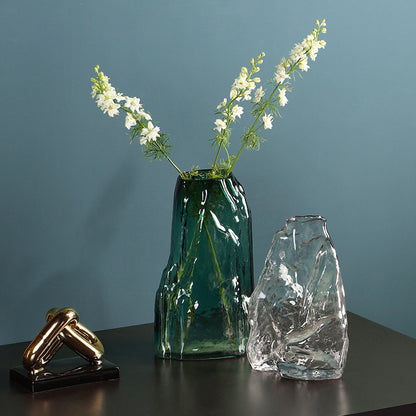 Transparan Modern Doğal Vazo (Transparent Irregular Mountain Vase Glass)