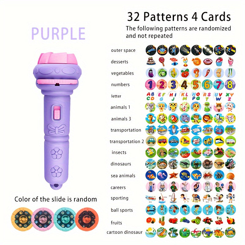 32 Şekil Çocuk Eğitim Projeksiyon (32 Patterns 4 Slides Projection Flashlight)