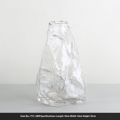 Transparan Modern Doğal Vazo (Transparent Irregular Mountain Vase Glass)