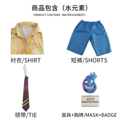 Ateş ve Su Cosplay Çift Kostümü (Cosplay Elementary Film Cosplay Together for Men and Women)