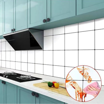 Kareli Su Geçirmez Dayanıklı Duvar Kağıdı (Adhesive Wall Wallpaper Easy Stick Waterproof and Oil Resistant)