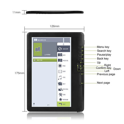 Dokunmatik E-Kitap 7 Inch 4GB/16GB/32GB (Portable Electronic Book 7 inch eBook Ereader 4GB/16GB/32GB)