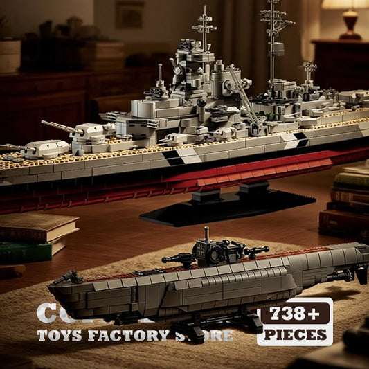 Savaş Gemisi Lego Oyunu (WW2 Navy Warship MOC Bricks Puzzle 3D)