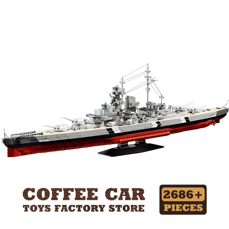 Savaş Gemisi Lego Oyunu (WW2 Navy Warship MOC Bricks Puzzle 3D)