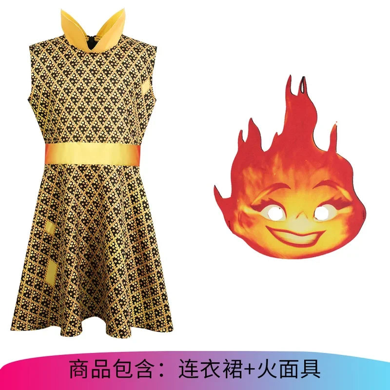 Ateş ve Su Cosplay Çift Kostümü (Cosplay Elementary Film Cosplay Together for Men and Women)