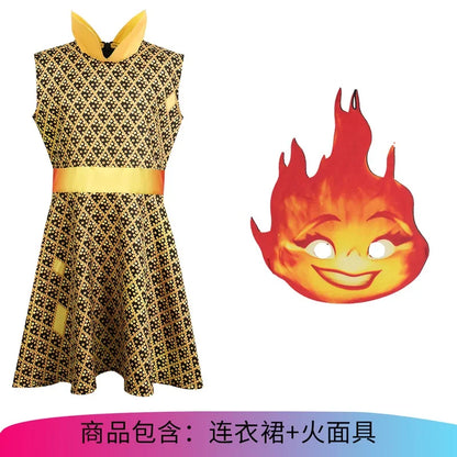 Ateş ve Su Cosplay Çift Kostümü (Cosplay Elementary Film Cosplay Together for Men and Women)