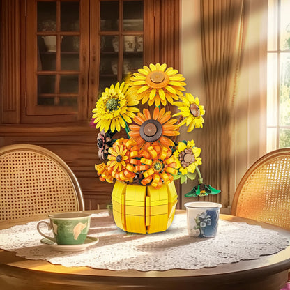 Ayçiçeği Buketi Blok (Sunflower Blocks Flower Bouquet)