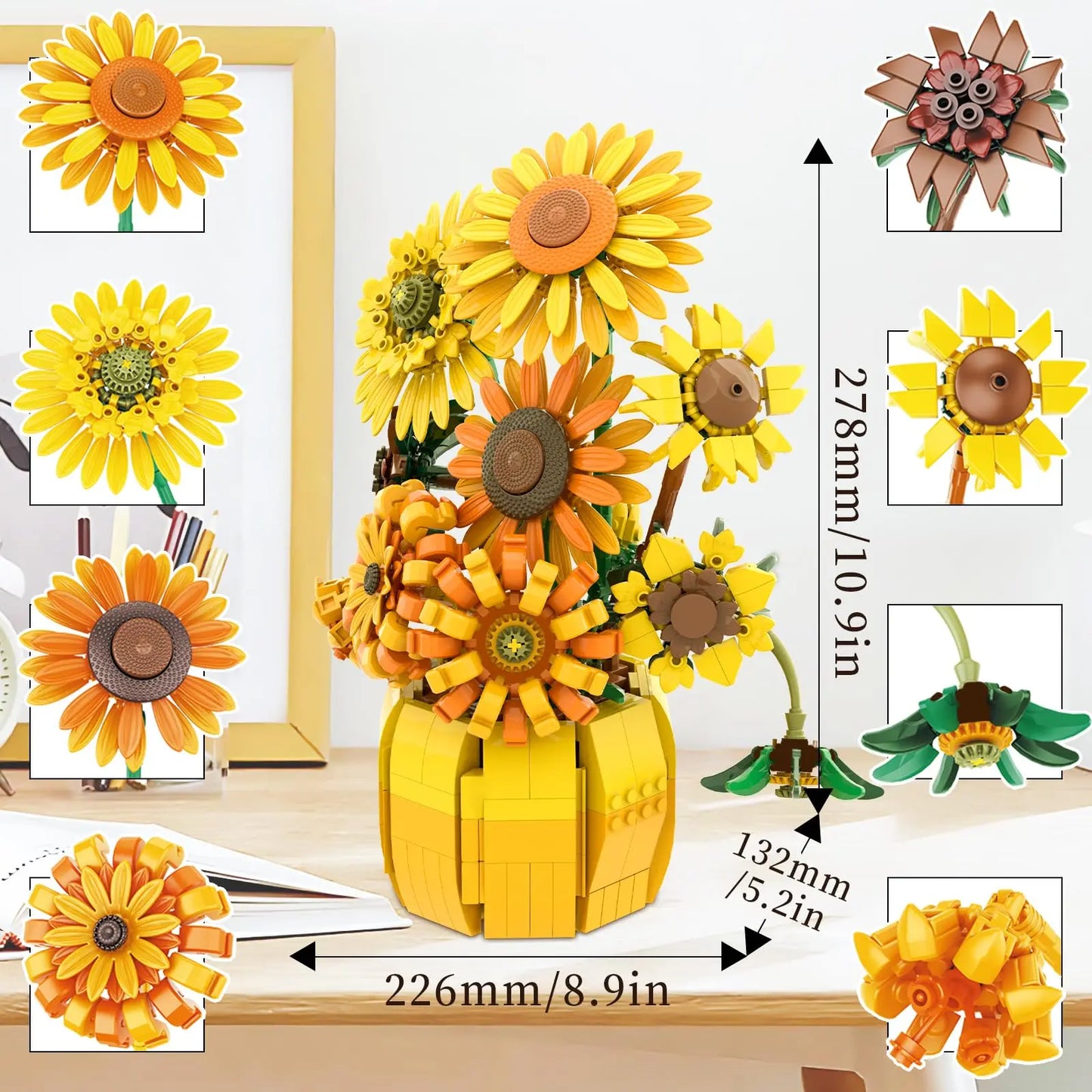 Ayçiçeği Buketi Blok (Sunflower Blocks Flower Bouquet)