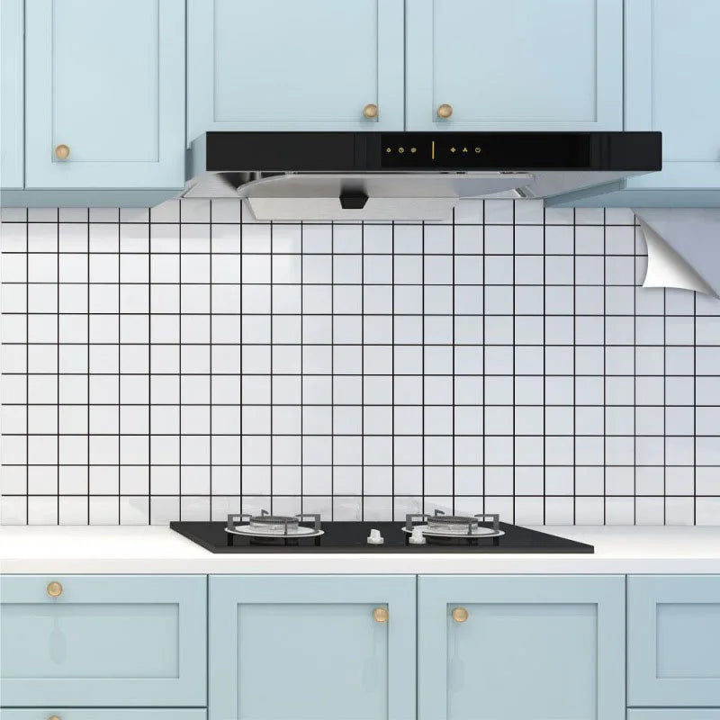 Kareli Su Geçirmez Dayanıklı Duvar Kağıdı (Adhesive Wall Wallpaper Easy Stick Waterproof and Oil Resistant)