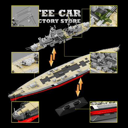Savaş Gemisi Lego Oyunu (WW2 Navy Warship MOC Bricks Puzzle 3D)