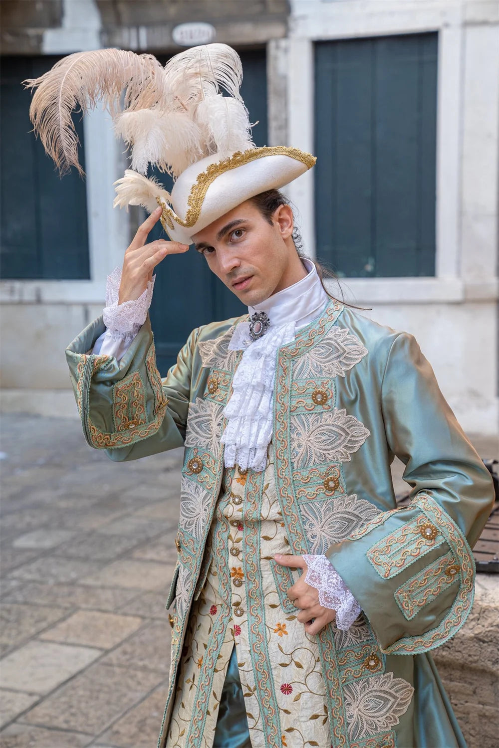 Tarihi 18. Yüzyıl Barok Kostüm (Historical 1700s Royal Costume Man)