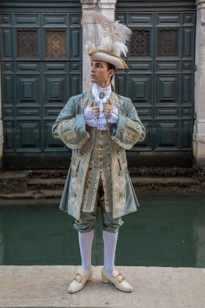 Tarihi 18. Yüzyıl Barok Kostüm (Historical 1700s Royal Costume Man)