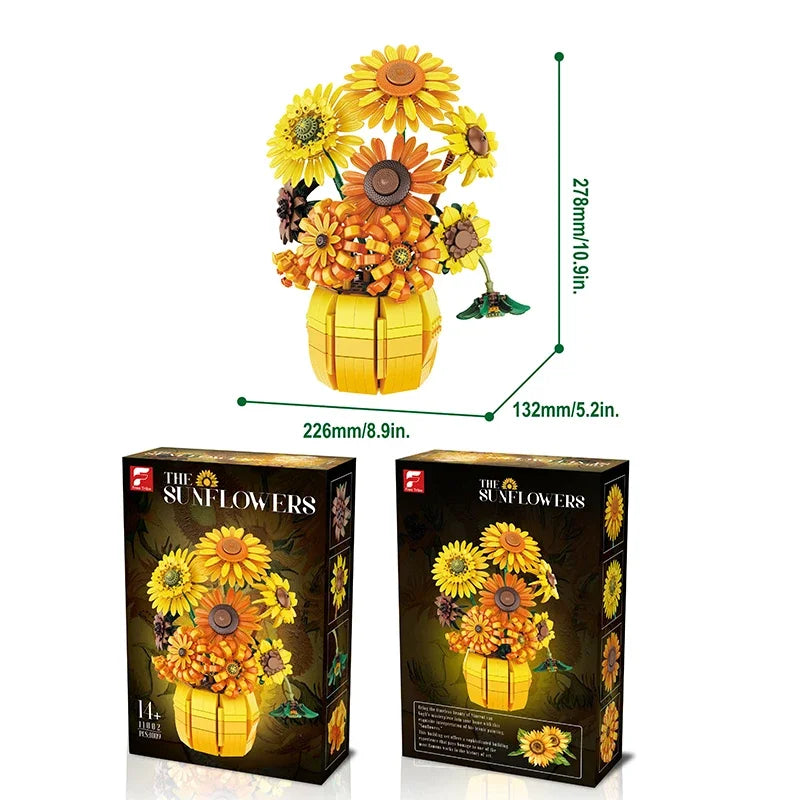 Ayçiçeği Buketi Blok (Sunflower Blocks Flower Bouquet)