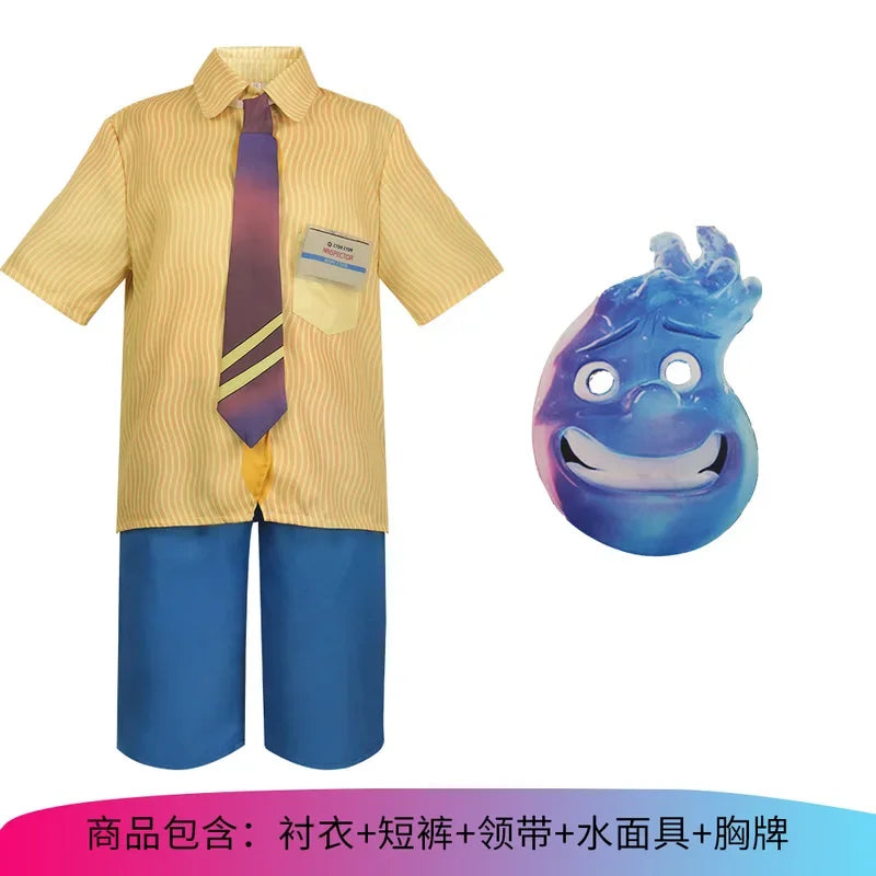 Ateş ve Su Cosplay Çift Kostümü (Cosplay Elementary Film Cosplay Together for Men and Women)