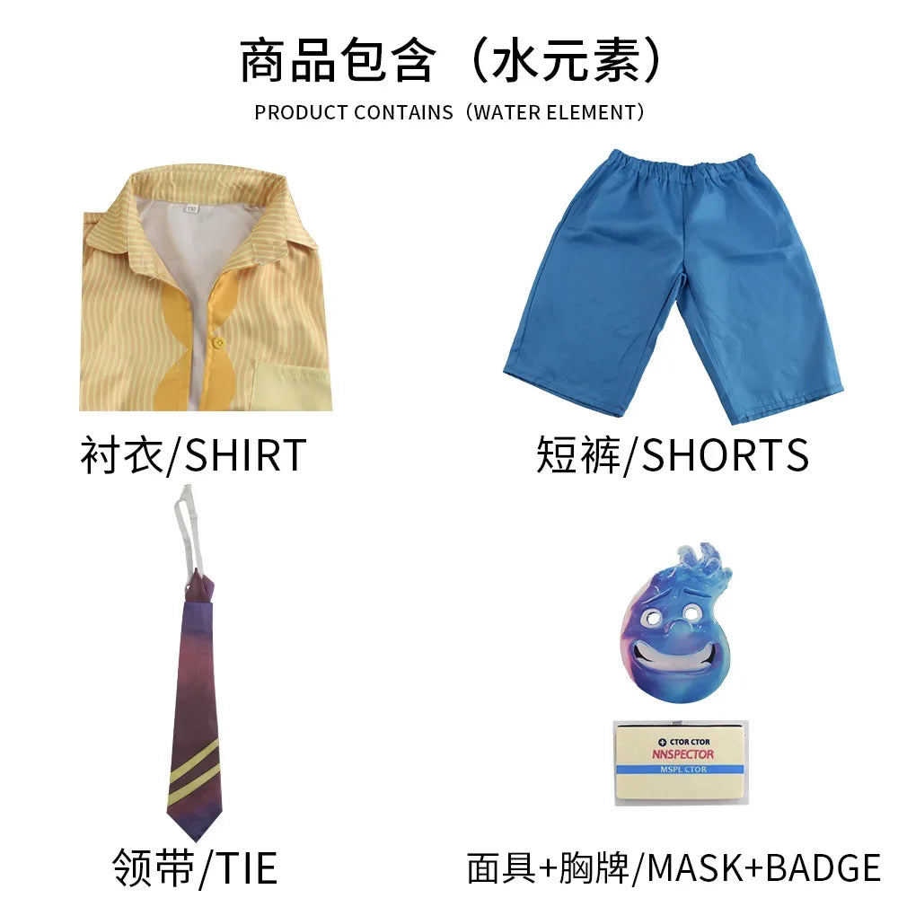 Ateş ve Su Cosplay Çift Kostümü (Cosplay Elementary Film Cosplay Together for Men and Women)