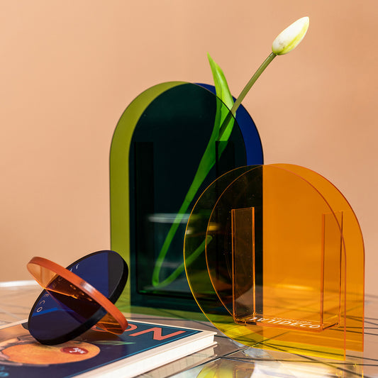 Colorful Acrylic Vase Color Illustration Ornament Vase