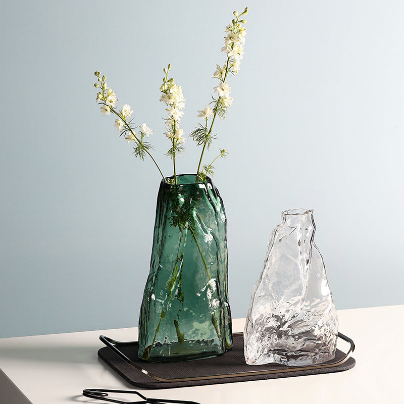 Transparan Modern Doğal Vazo (Transparent Irregular Mountain Vase Glass)