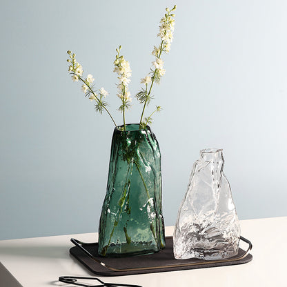 Transparan Modern Doğal Vazo (Transparent Irregular Mountain Vase Glass)