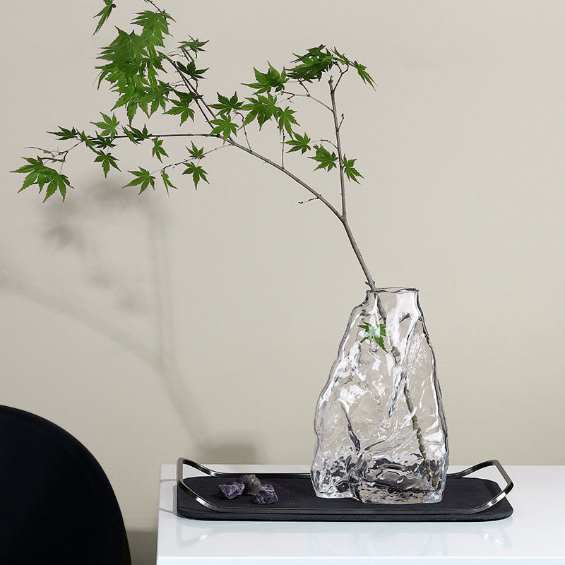 Transparan Modern Doğal Vazo (Transparent Irregular Mountain Vase Glass)